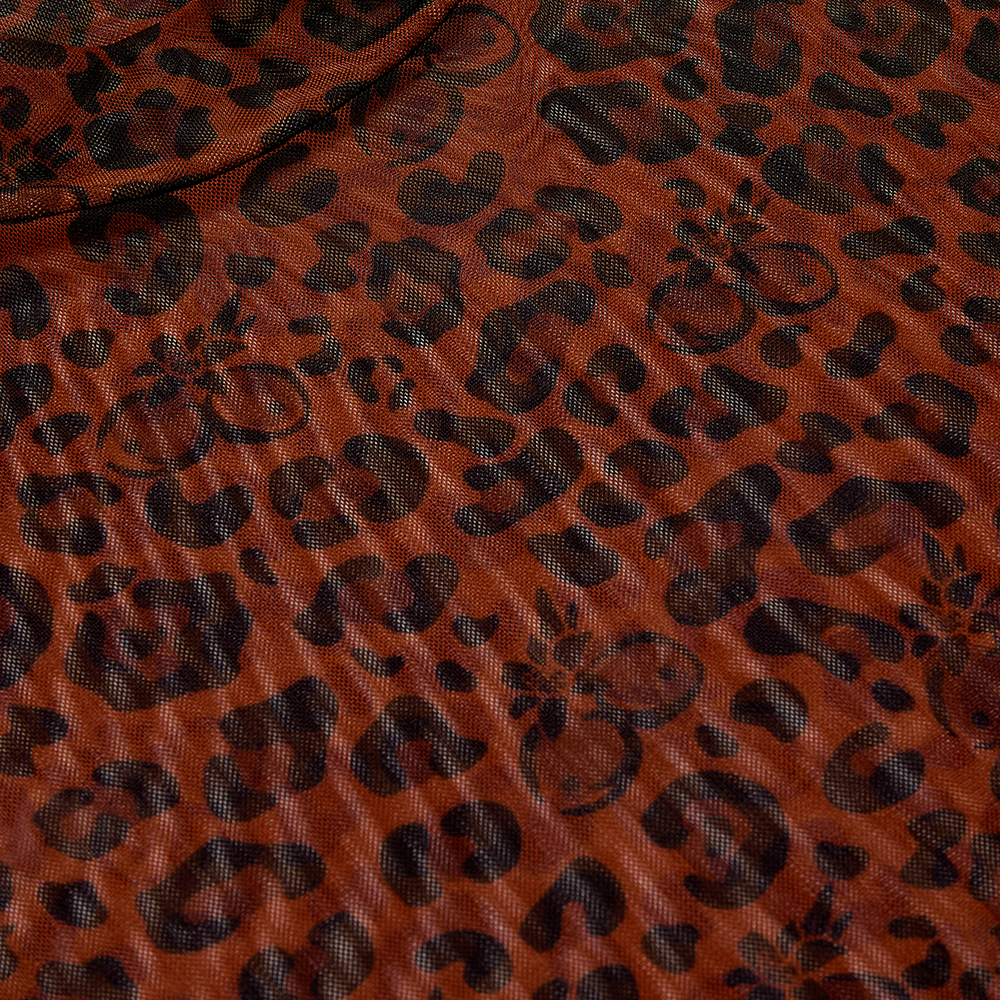 Tropicoqueta Animal Print Mesh Top Detail
